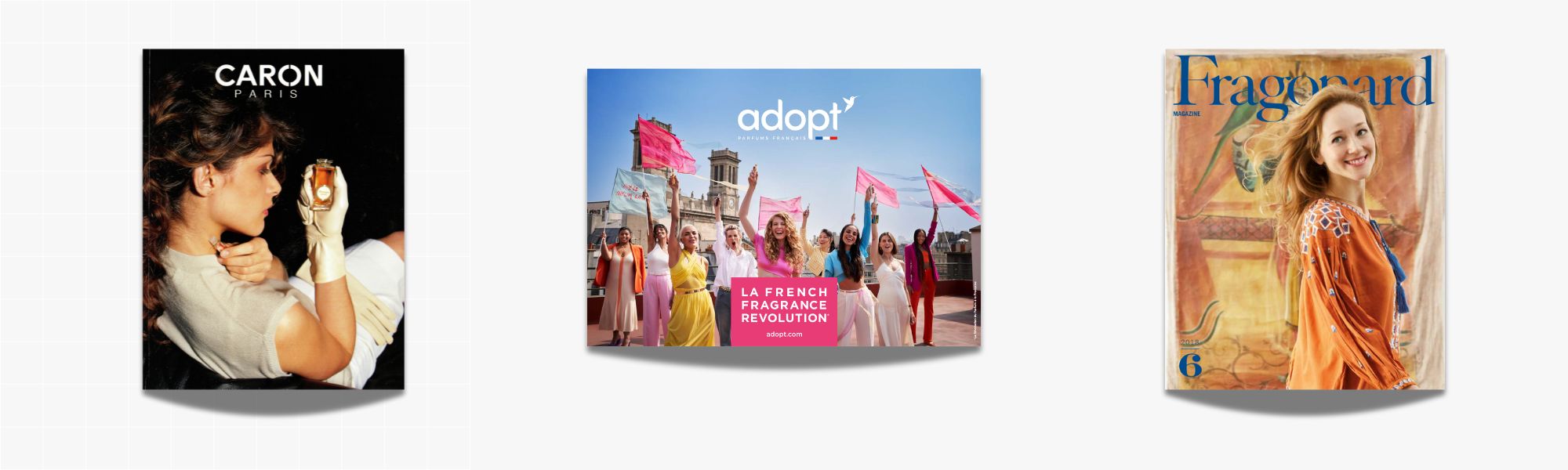 sources preuves en droit des marques : des catalogues de marques comme Caron, Adopt' et Fragonard