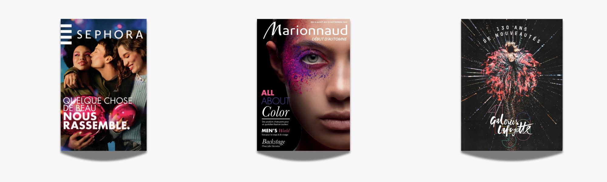 sources preuves en droit des marques : des catalogues de revendeurs comme Sephora, Marionnaud, Galeries Lafayette